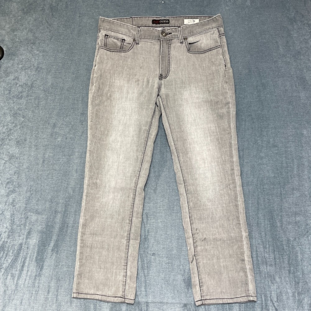VTG Guess Jeans Mens 34x27 Gray Denim Medium Wash Streetwear Ultra Slim McCare